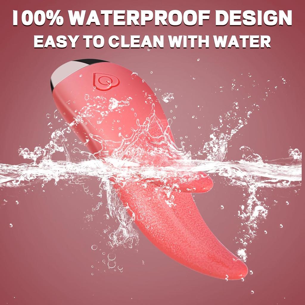 Clitoral Licking Vibrator Double Tongue Licking Heating Toy with 12 Vibration Modes & Heating Function for Women and Couple