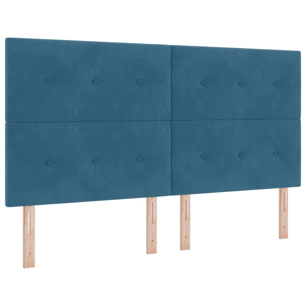 Storage Bed with Headboard Dark Blue 180 X 200 Cm Velvet