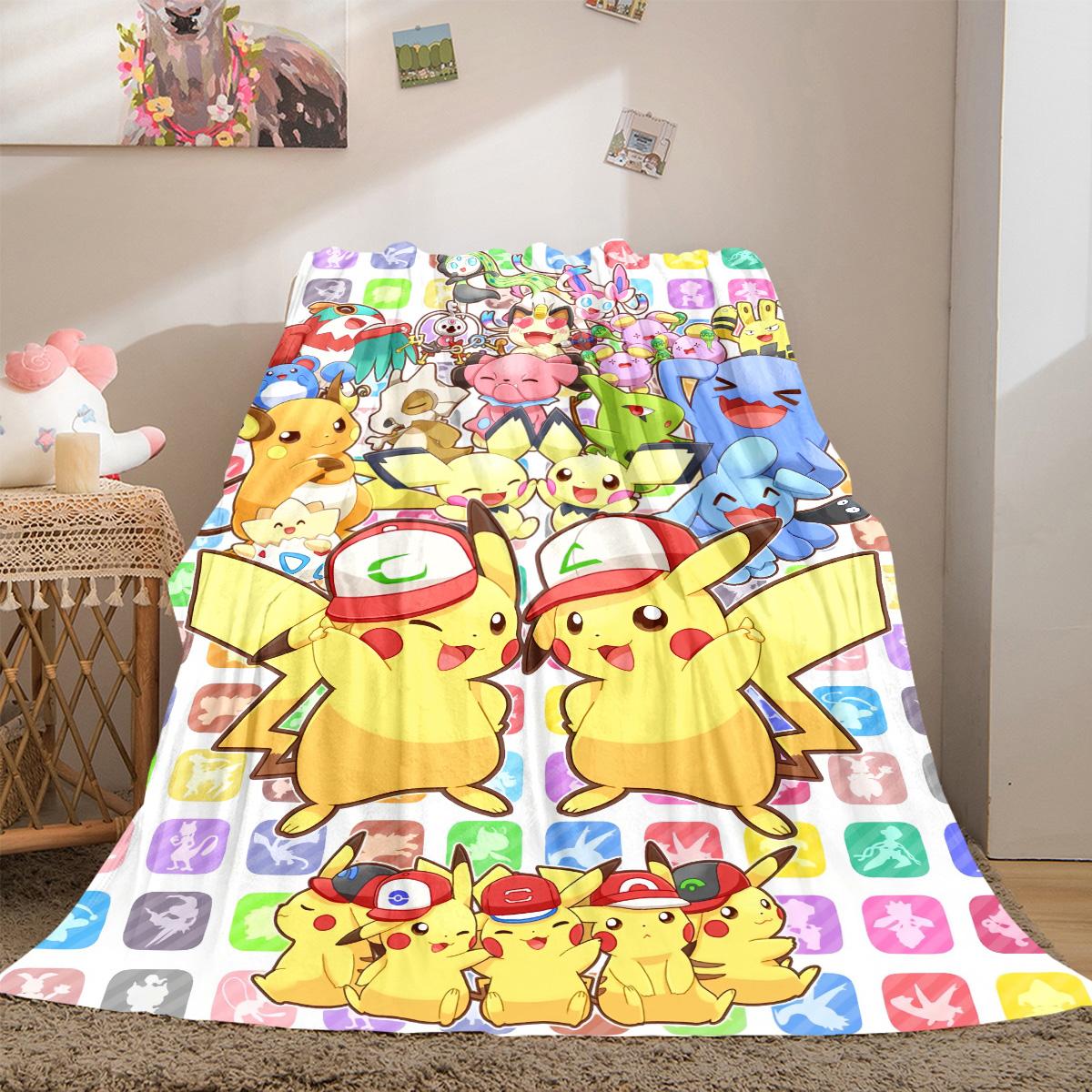 

Pokemon Anime Versatile Travel Blanket Compact Suitable for Office Nap & Outdoor Camping LXR130 75x90cm