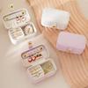 Simple PU Leather Jewelry Storage Box Mini Solid Color Jewelry Display Case Packing Portable Ring Necklace Case Girls