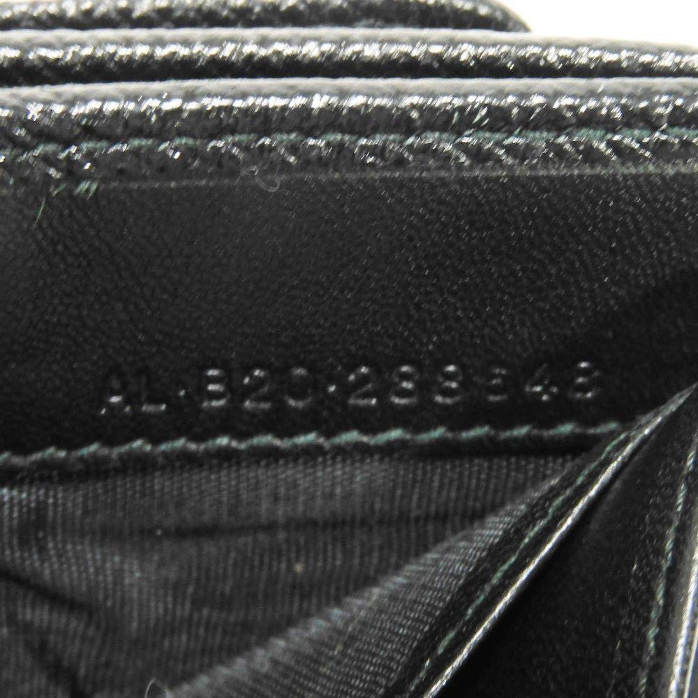 Used 11679 Trifold Wallet 288648 7942 RFID IC Chip Gold Compact Wallet Logo Clip Black Unisex from Japan AUTHENTIC
