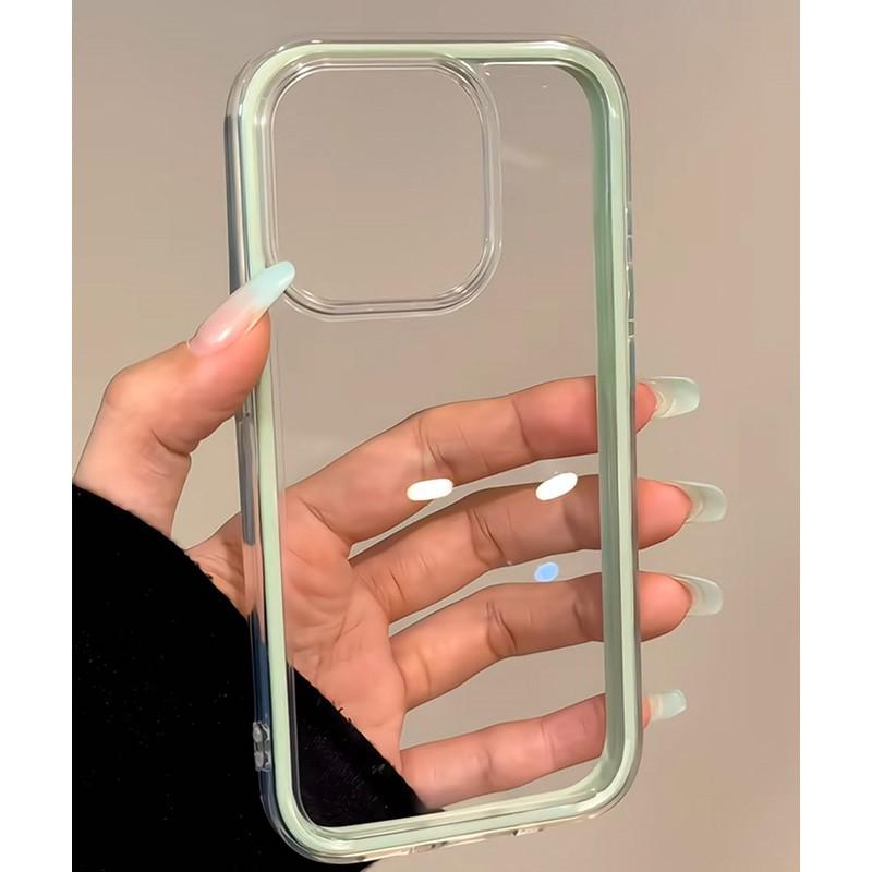 Luxury Transparent Shockproof Phone Case For iPhone 16 16E 14 15 Plus 11 12 13 Pro Max Color Frame Bumper Armor Protective Cover