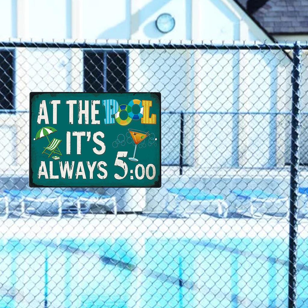 Pool Rules Sign, Indoor/Outdoor Swimming Pool Decorations, Aluminum Metal Sign