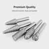   5PCS Wood Carving File Burr Rasp Set for Woodworking Tool Drill Bit with 6mm Round Shank for Wood Plastic Carving Deburring Polishing  