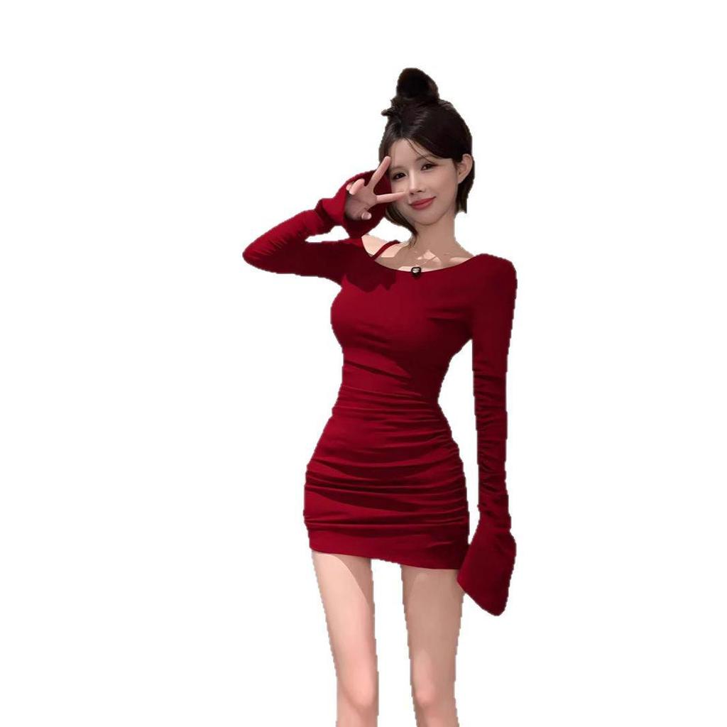 Bodycon šaty ve francouzském stylu s odhalenými rameny - Sexy mini sukně obepínající pas pro ženy