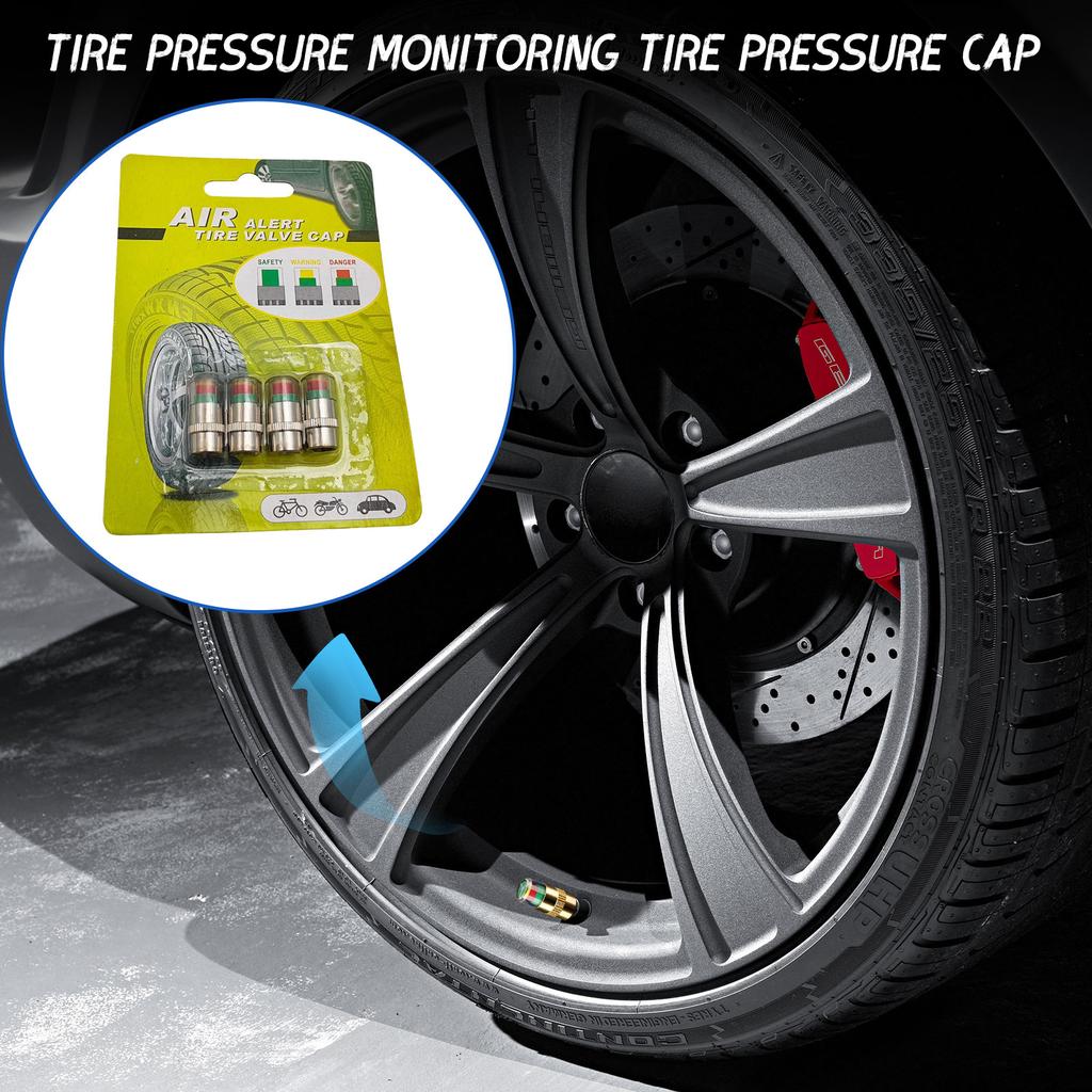 TPMS Bandenspanningsdop, Set van 4 Bandenspanningsbewakingsdoppen Met Indicatoren Voor Internationaal