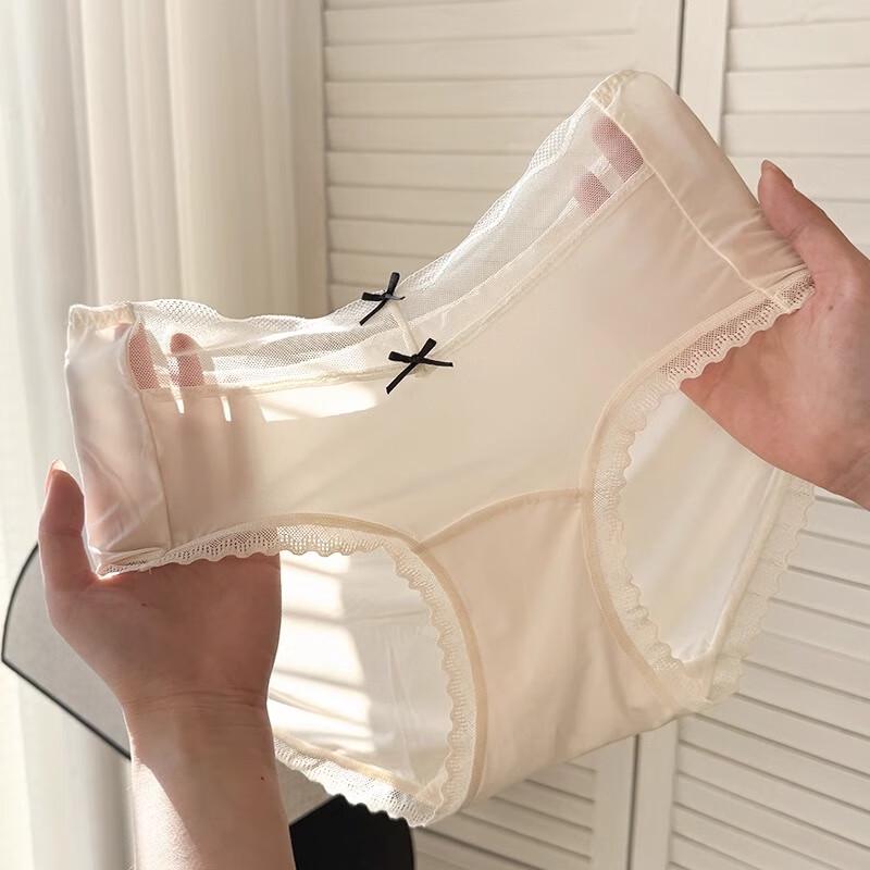 Miiow Women's Lace Ice Silk Sexy Antibacterial Briefs