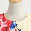 Summer Vintage Women's Crew Neck Bag Sleeve Flower Print Dress