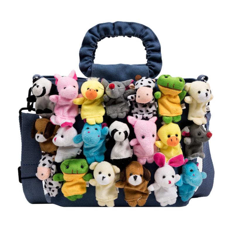 

Cartoon canvas bag bag 2025 new soft girl cute doll funny large capacity shoulder pleated handbag темно-синього кольору