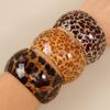 Sexy Leopard Print Resin Cuff Bangles Exaggerated Design Resin Material Leopard Print Bracelets Couple Style Wide Open