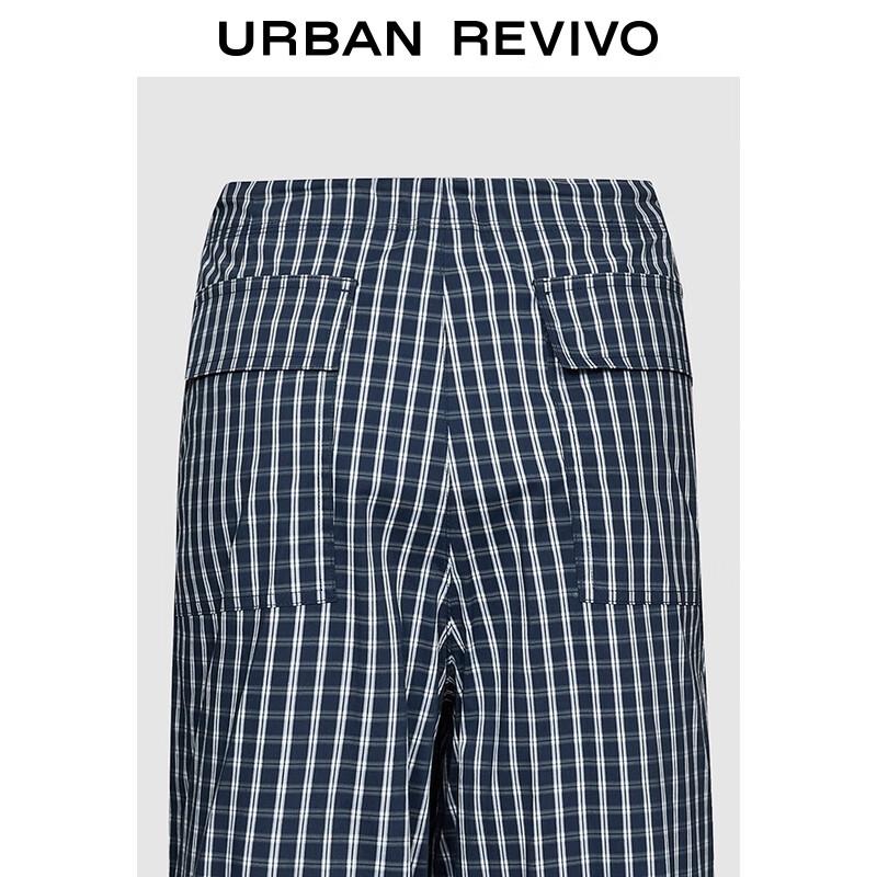 UR Women's Contrast Plaid Pleated Wide-Leg Pants