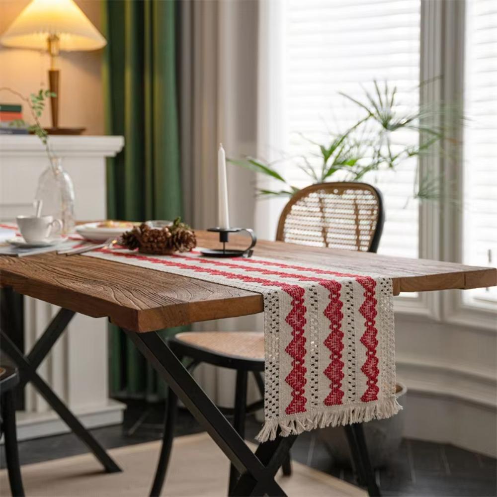 Cotton and Linen Bohemian Table Runner Nordic Style Table Cover Household Table Flag  Dining Table