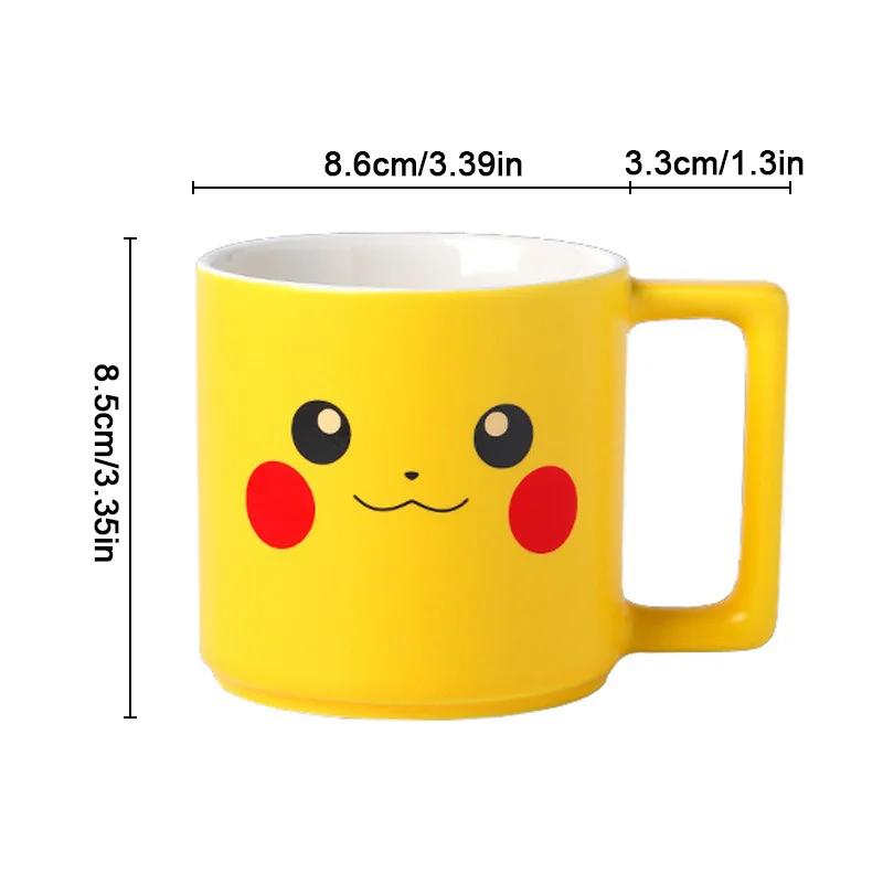 SHUNXIANG Keramiktassen Pokémon Pikachu Tasse Kawaii Anime Frühstück Milchbecher Niedliches Trinkgeschirr Kaffeetasse Kinder Wasserbecher