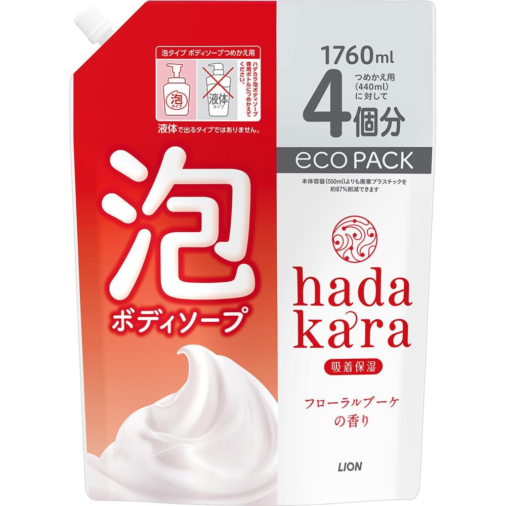 Hadakara Body Soap Refill Floral Bouquet Scent 1760ml Moisturizing Rich Foam