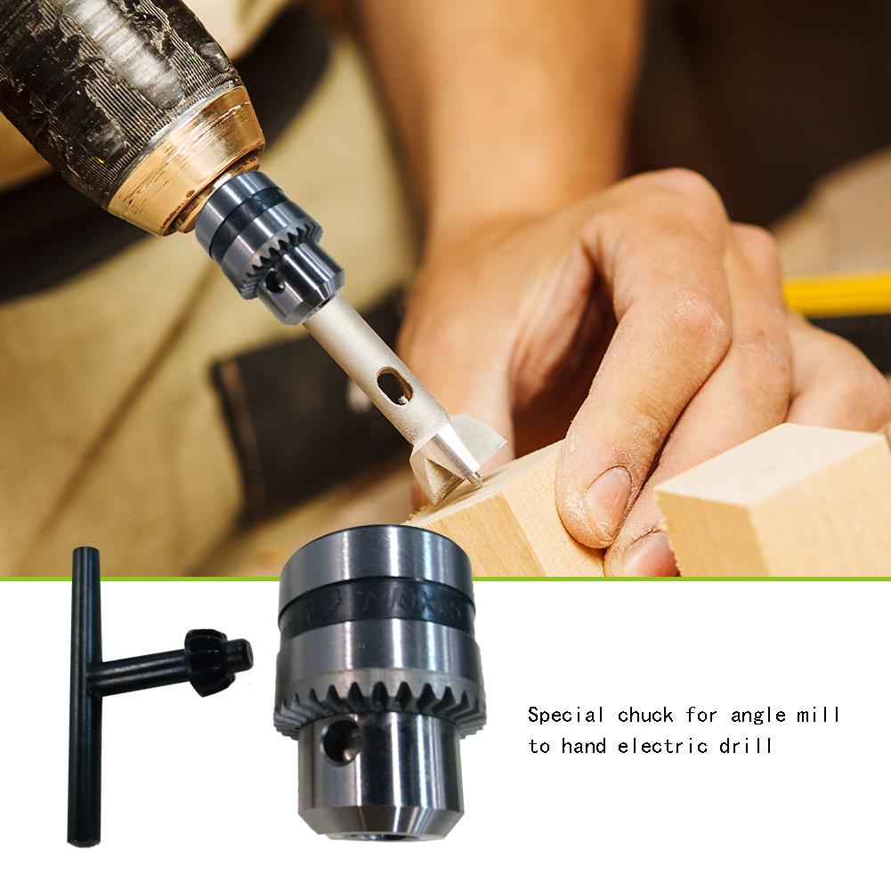 Electric Drill Chuck Angle Grinder Drill Chuck with Chuck Key Self-locking Iron Collet Threaded Clamp Electric Drill Power Tools