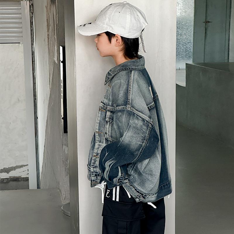 Boys' Spring & Autumn Denim Street Jackets: 2025 New Styles for Middle & Large Kids