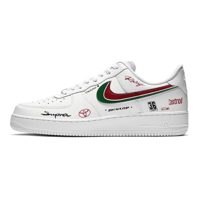 Nike Air Force 1 Speed And Passion, Extraordinary Racing Driver Slip Resistant Low top Skateboard Shoes GS White Red DD8959-100(Team366-)