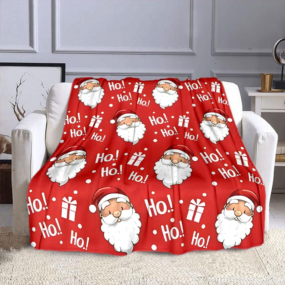 Santa Claus Pattern with Gifts Patterned flannel blanket perfect for the bedroom living room, sofa, or a little nap