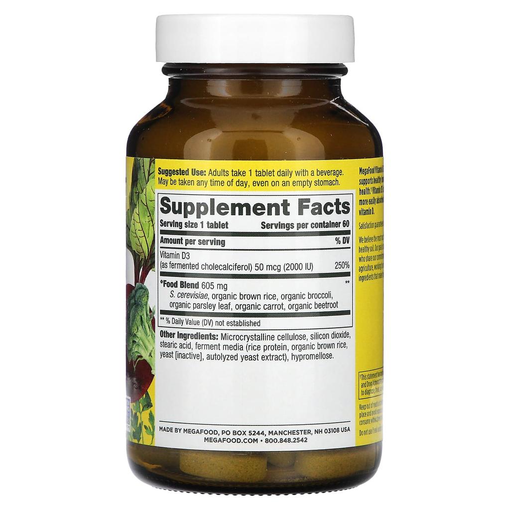 Vitamin D3, 50Mcg(2,000Iu), 60 tablets