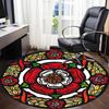 1pc Tudor Rose Carpet, Round Non Slip Durable Large Size Office Carpet, Suitable for Office