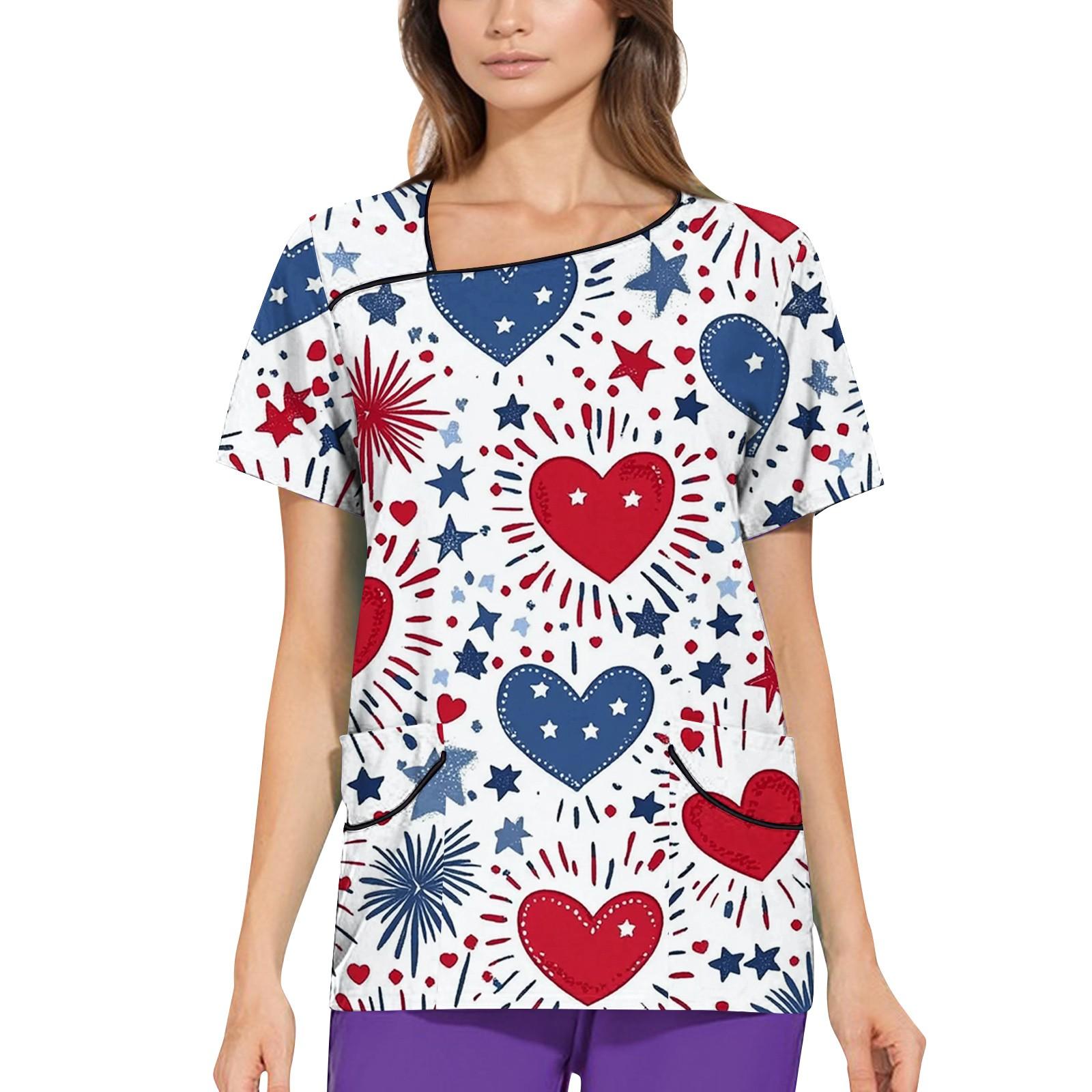 

Женская рабочая одежда с принтом, покатый воротник и двухслойные карманы, базовый верхний пуловер XXL белый