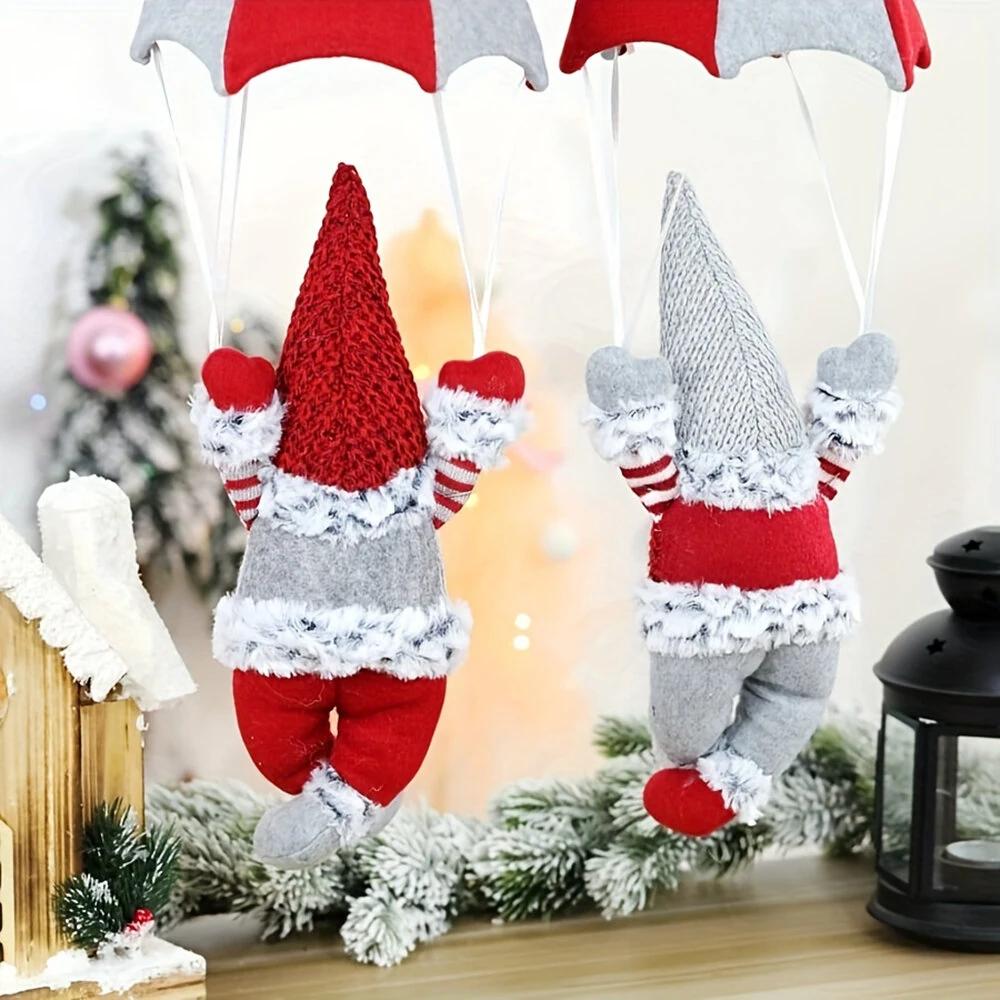 Christmas Scene Decorations Faceless Parachuting Old Man Parachute Window Hanging Decoration Gifts