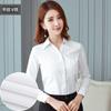 Camisa de Mujer Cuello en V Manga Larga Ajustada Casual Botones Delanteros Oficina Trabajo Blusa Top