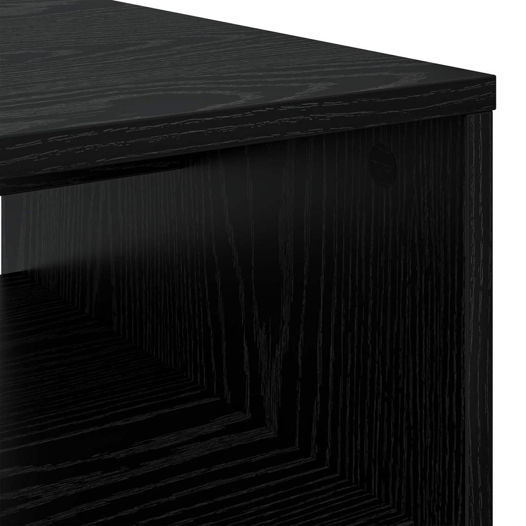 Coffee Table Black Oak Look 80 X 50 X 40 Cm Engineered Wood