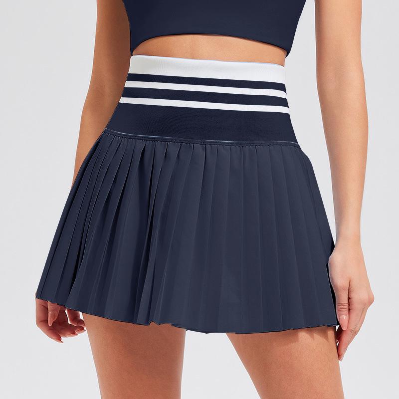 Cai Jue Women's Pleated Tennis & Badminton Skirt with Built-in Shorts & Pockets, Anti-exposure Design