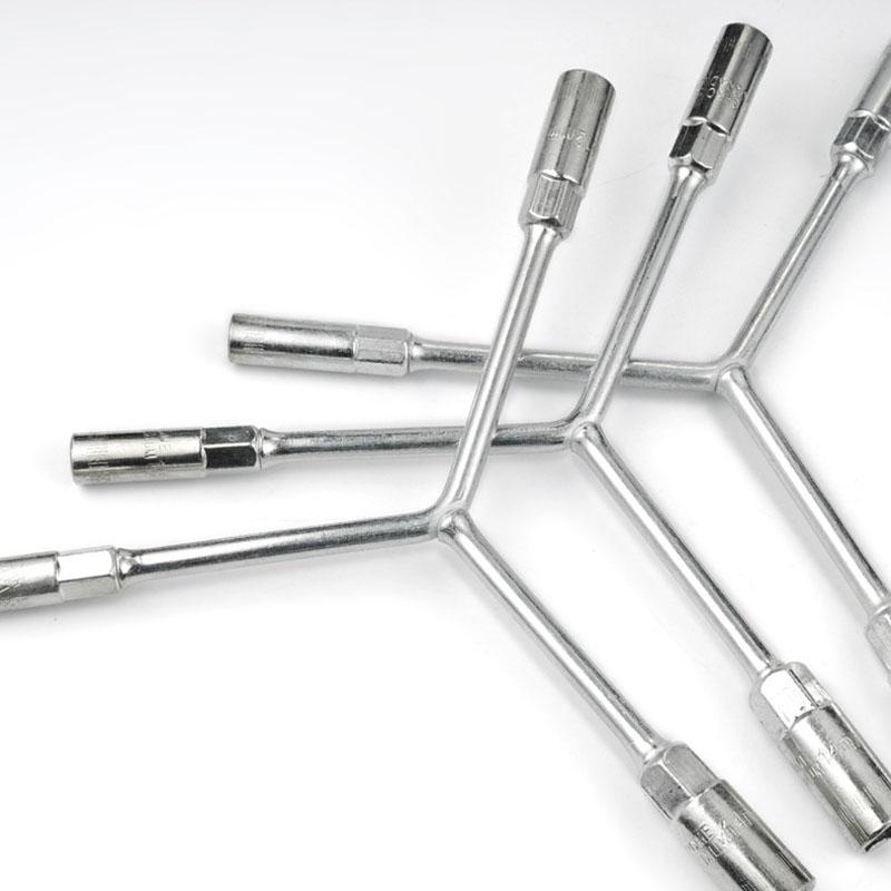Triple Square Socket Wrench Set with Extension Bar Multi-Purpose Y-Type Hex Bit Sockets for Motorcycle Car Repair Tools