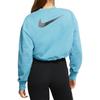 New Nike Sportswear Swoosh French Terry Crew Sweatshirt Women's Blue CJ3766-424