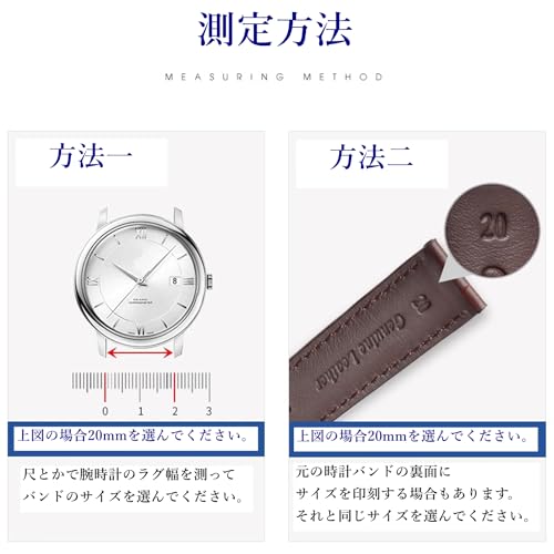 Jumpsunfun Watch Band 12mm24mm Genuine Leather Strap Calf Wristwatch Replacement Belt (Instruction Manual Tool Spring Bar Included)