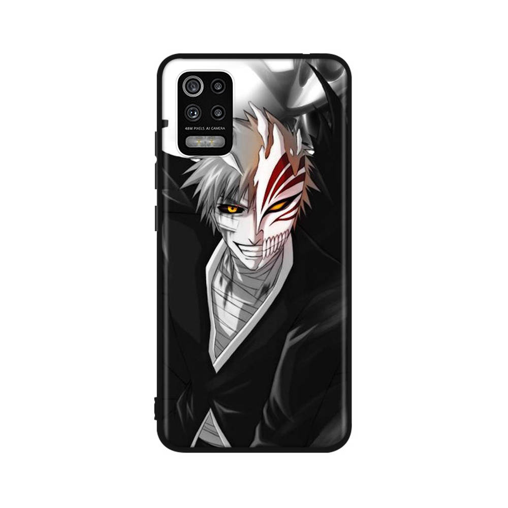 DT31 Bleach Anime Hülle für iPhone 16 15 Plus 14 13 12 11 Pro 8 7 6S 6 SE 5S X XR XS Max Realme C30 C33 C31 9I Huawei P30 Schwarz Weiche Hülle
