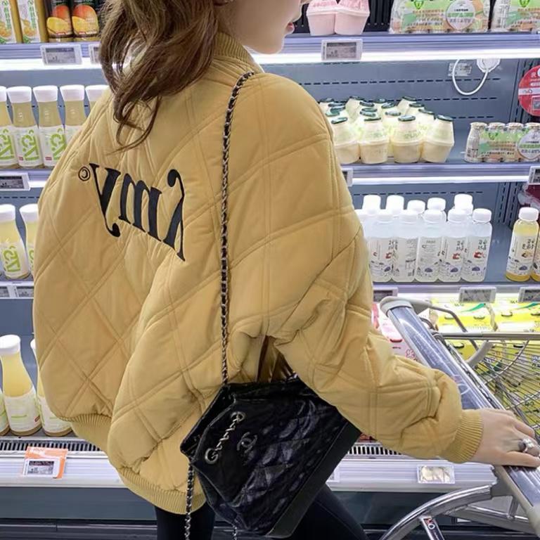

2025 Winter Style Spandex Baseball Collar Embroidered Jacket L (approx. 100-115 lbs)