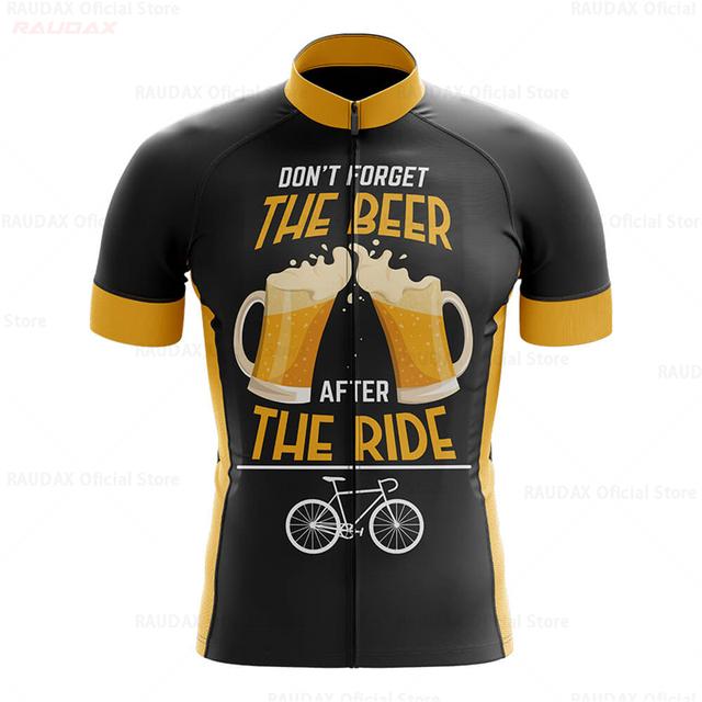 Pivní cyklistický tým Nové letní cyklistické sady Pánské krátkorukávové dresy na horskou cyklistiku Prodyšné Maillot Ropa Ciclismo