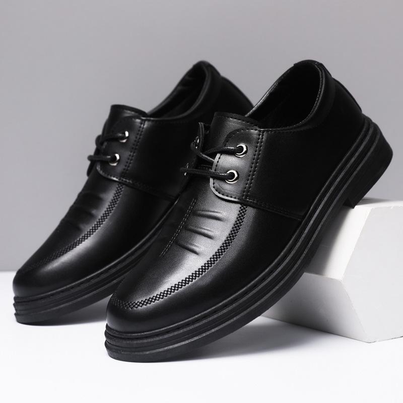 

Кожаная обувь мужская 2025 новая деловая классическая обувь в британском стиле повседневная обувь мягкая подошва черная мужская свадебная обувь жениха мужская 44