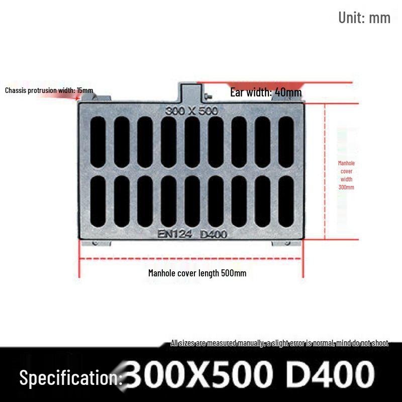 Heavy Duty Ductile Iron Rectangular Manhole Cover Set for Rainwater Wells