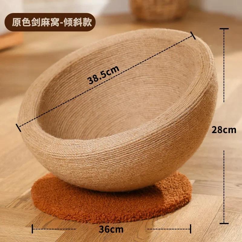 Four Seasons Universal Sisal Cat Scratch Board Nest Integrated Round Cat's Paw Pot Cat Toy Anti-Scratch Sofa Climbing Frame