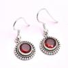 Handmade 925 Sterling Silver Fine Jewelry Garnet January Birthstone Dangle Earring
