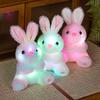 Easter Luminous Cartoon Rabbit Sit Lie Down Easter bunny Plush Toy Shiny Soft Stuffed Doll Cute Easter Home Decor Pillow