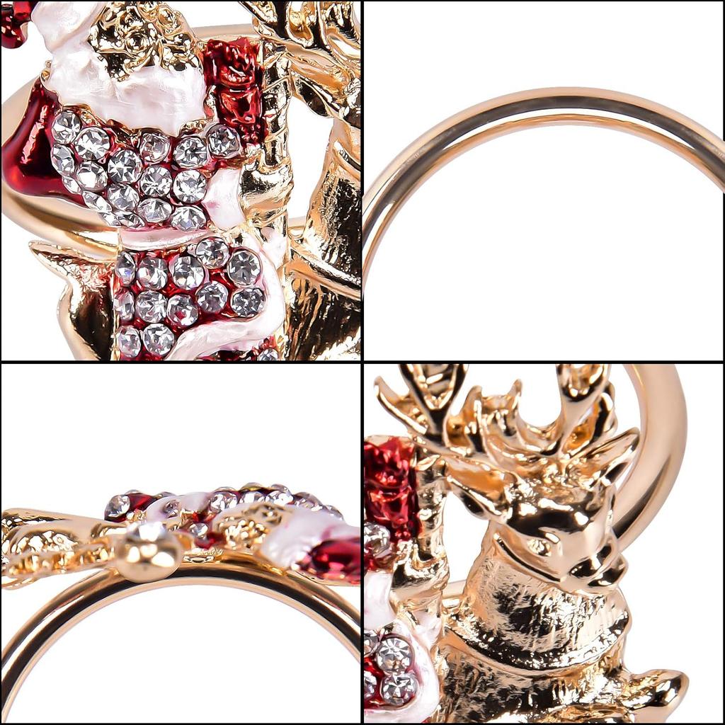Christmas Santa Claus Napkin Rings Set of 8, Xmas Napkin Rings for Dining Table Setting, Dinner Tables Rings for Weddings, Family, Christmas,