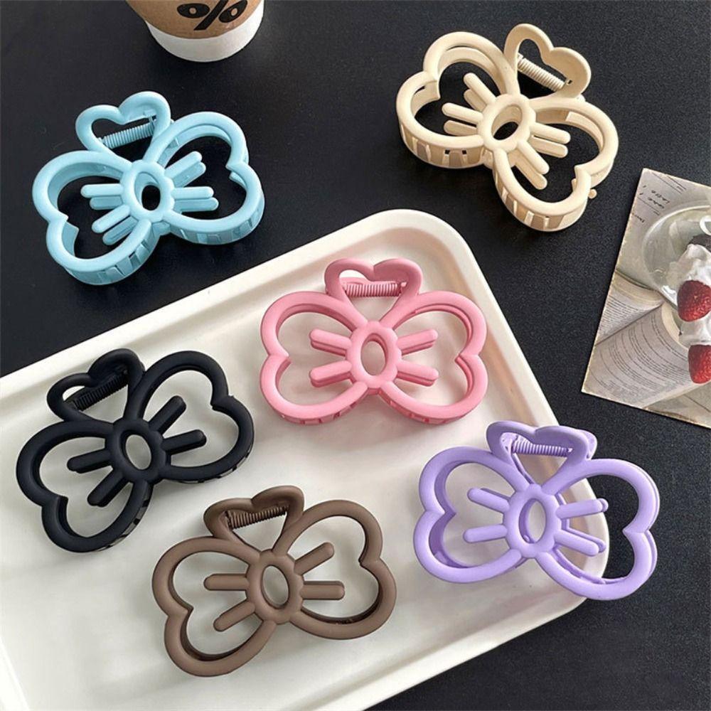 Bow Cat Hair Clip Candy Color Large Shark Clip Cute Bowknot Hair Claw  Girl