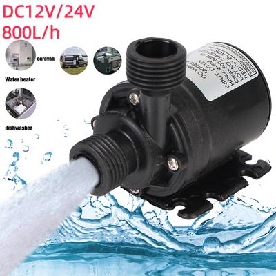 DC 12V/24V elektrické vodní čerpadlo Přenosné ponorné vodní čerpadlo 5/5,5M 800L/h Bezkartáčový motor pro chladicí systém Fontány Ohřívač