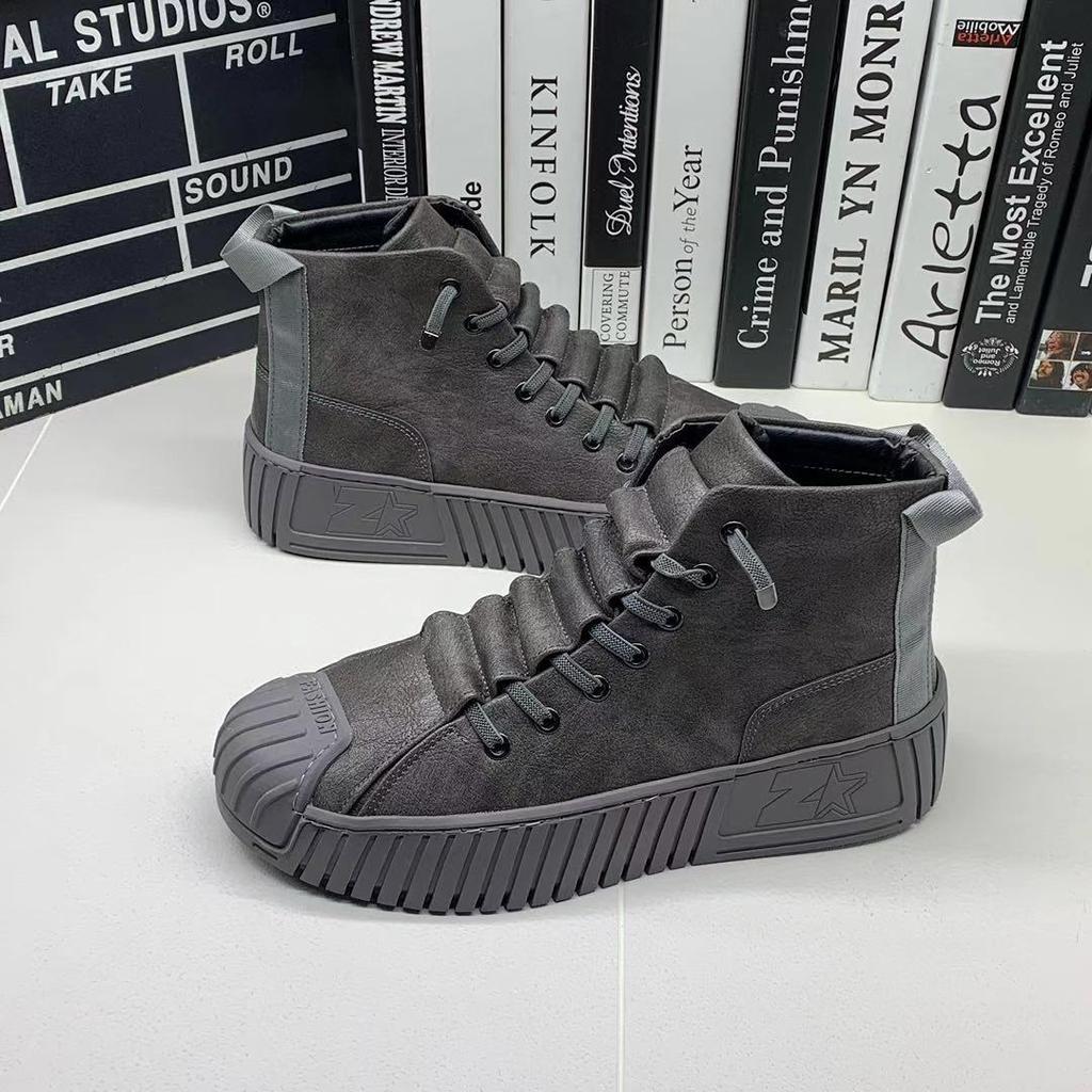 Primavera Otoño Hombre Botas Martin Botas Aumentadas Zapatos Casuales de Moda Zapatos de Tablero Botas para Exterior de Alta Calidad Estilo Británico