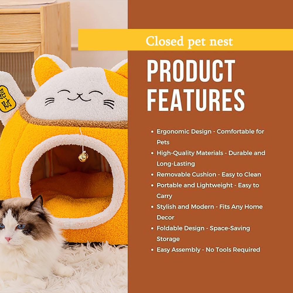 Winter warm enclosed plush circular pet nest, detachable design for easy cleaning and hygiene maintenance.zwq