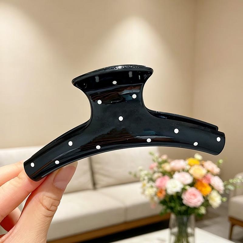 Elegante Schwarze Strass-Haarklammer - Großes High-End-Accessoire
