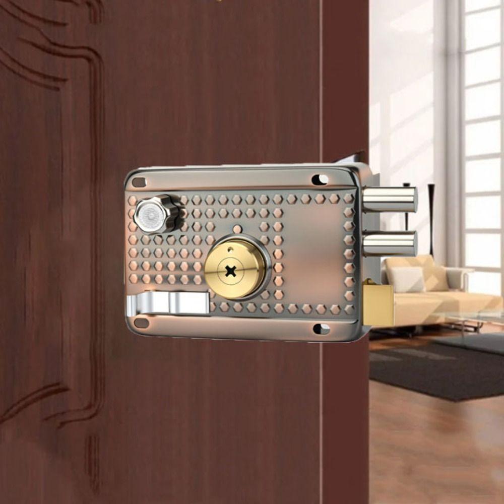 Nerezový zámek vchodových dveří Vysokopevnostní ocel Měděný hák Zápustný zámek na klíč Vícenásobné zabezpečení Závora