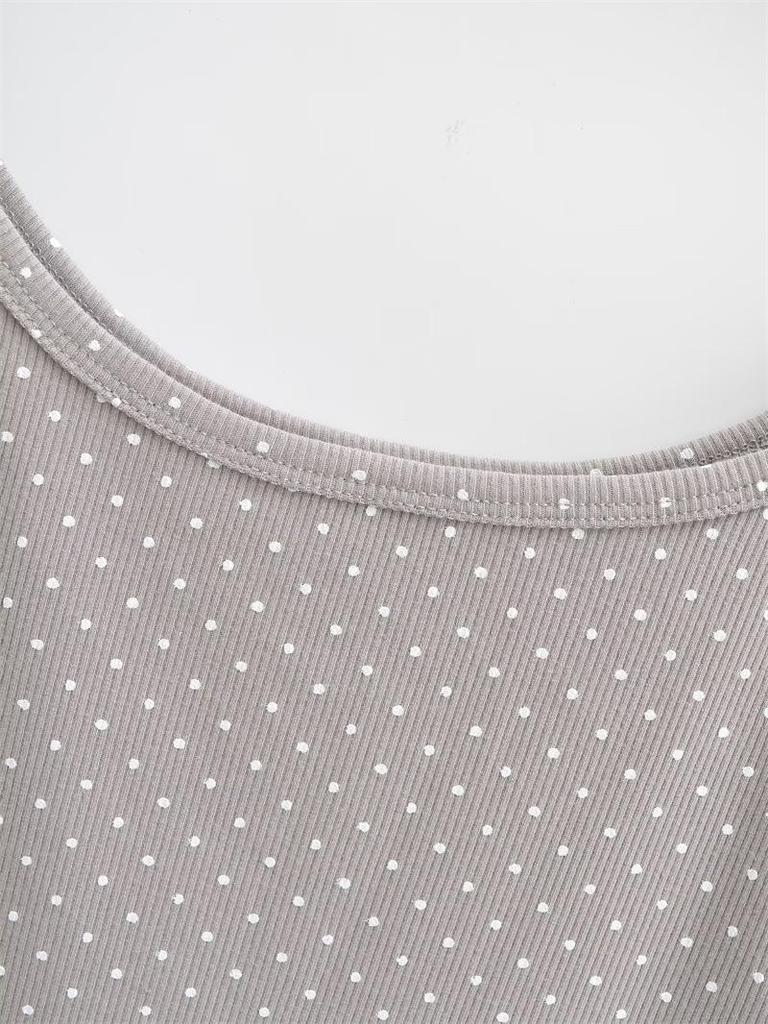 Stylish Elastic Polka Dot Slim-fit Sleeveless Camisole