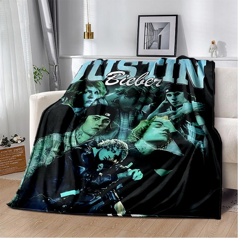 2025 New Style Justin Drew Bieber Singer JB Blanket,Soft Throw Blanket for Home Bedroom Bed Sofa Travel Picnic Cover Kid Gift