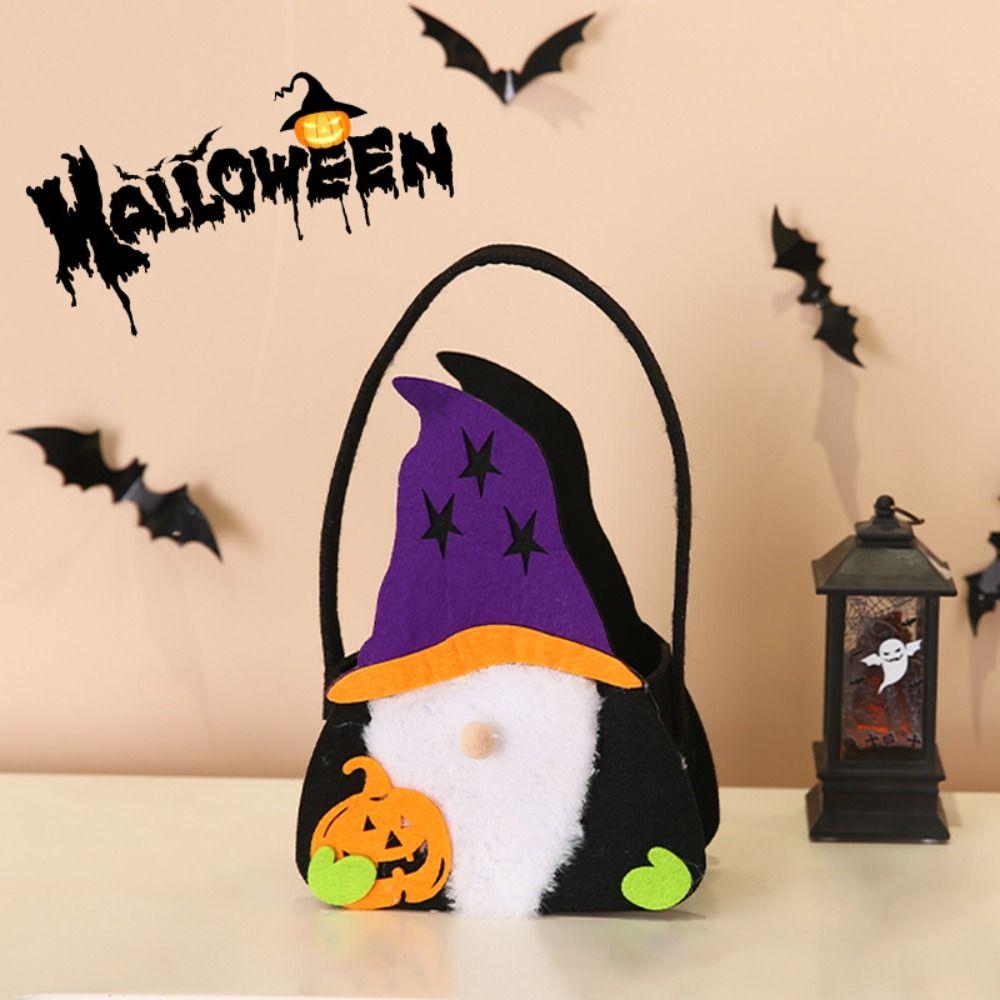 Gifts Pouch Halloween Wool Felt Bag Non-woven Pumpkin Candy Bucket Creative   Party